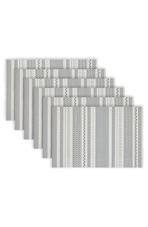 Dainty Home Set Of 6 Vinyl Placemats In Aztec Design Glitter Grey