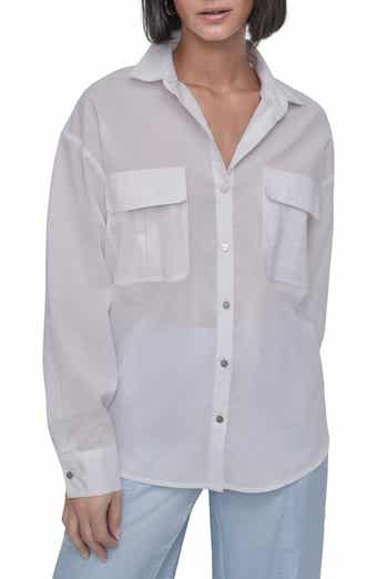DKNY Cotton Voile Button-Up Shirt