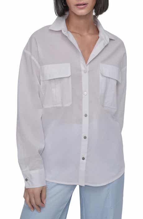 DKNY Cotton Voile Button-Up Shirt