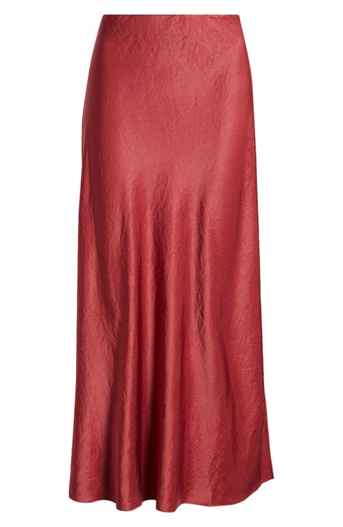 Madewell Satin Maxi Slip Skirt In Claret