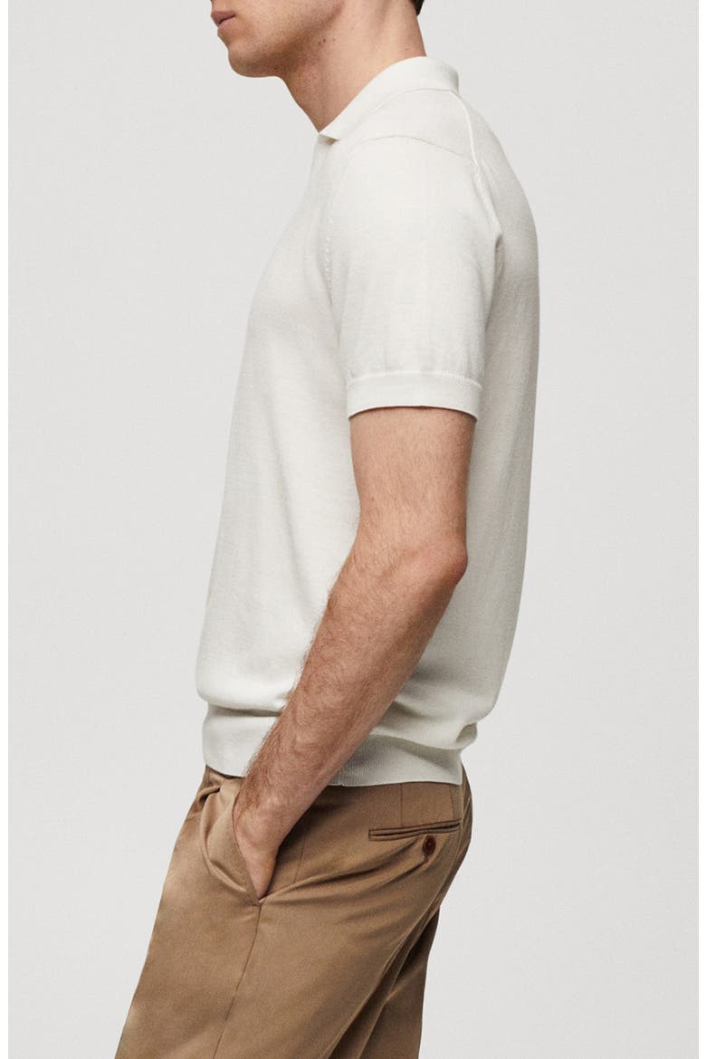 Johnny Collar Cotton Polo Sweater, Alternate, color, OFF WHITE