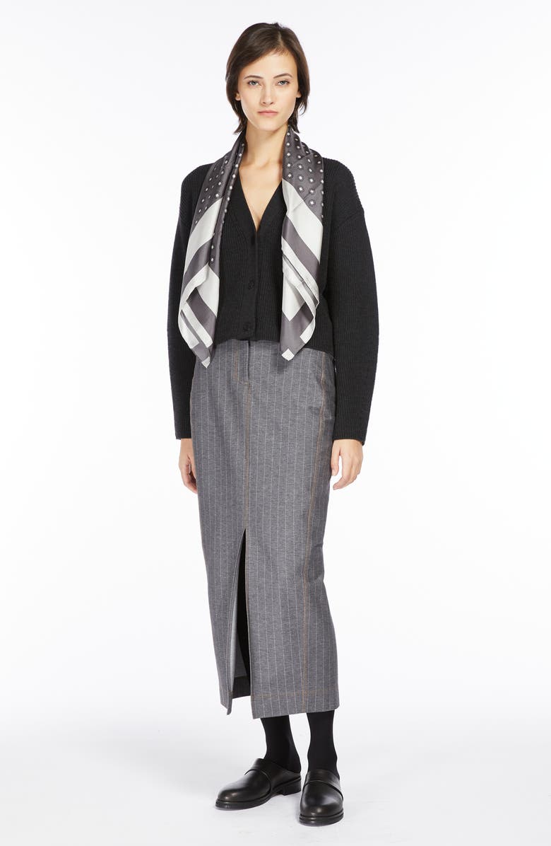 Max Mara Leisure York Rib Virgin Wool Cardigan, Alternate, color, 