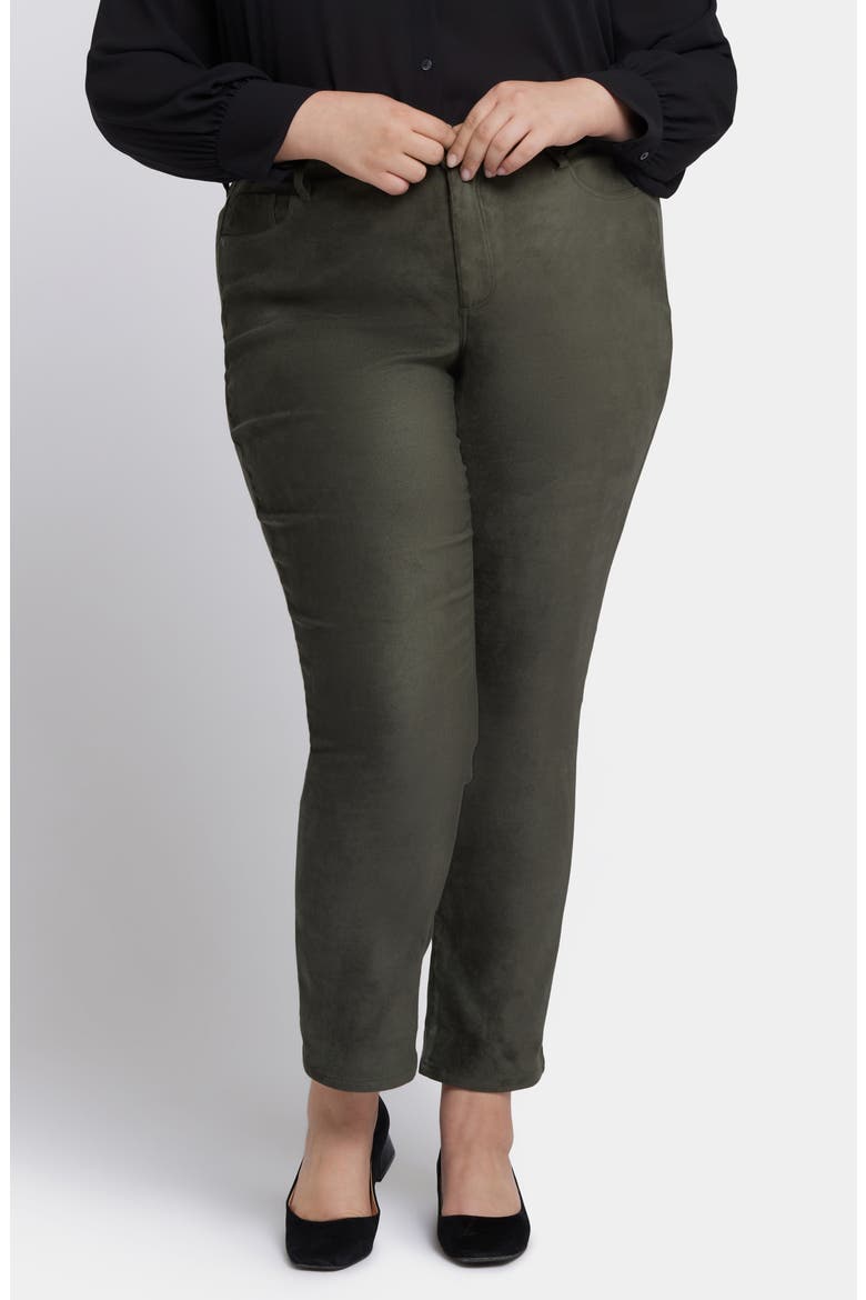 Sheri Slim Faux Suede Pants, Main, color, VINE LEAF