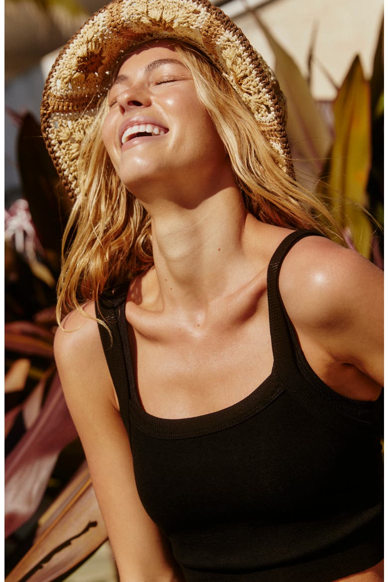 Free People FP Movement Riding High Crop Tank, Alternate, color, BLACK