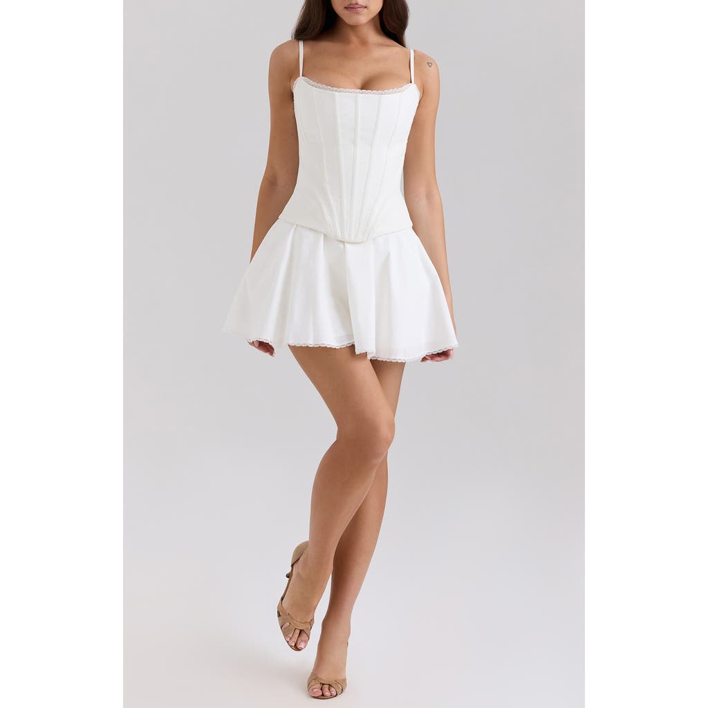 Shop House Of Cb Celia Lace Trim Miniskirt