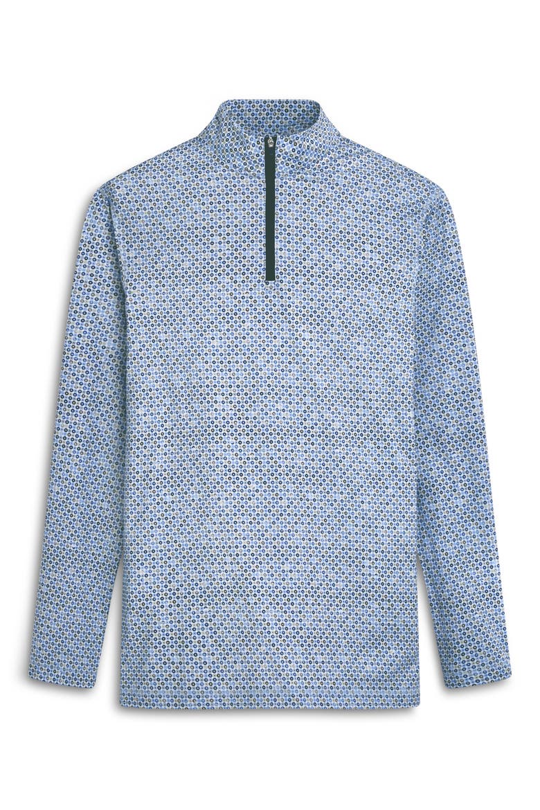 OoohCotton® Print Quarter Zip Pullover, Alternate, color, AIR BLUE