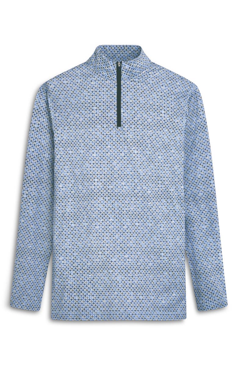 Bugatchi OoohCotton<sup>®</sup> Print Quarter Zip Pullover, Alternate, color, Air Blue