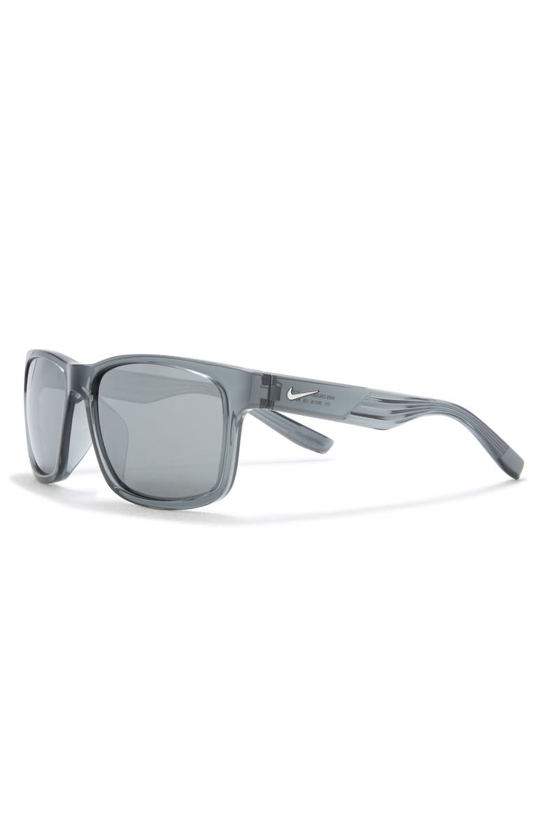 Nike Cruiser 59mm Square Sunglasses, Alternate, color, Black Grey Silver