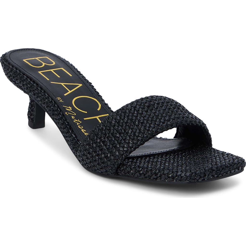 Beach By Matisse Capricorn Kitten Heel Slide Sandal In Black