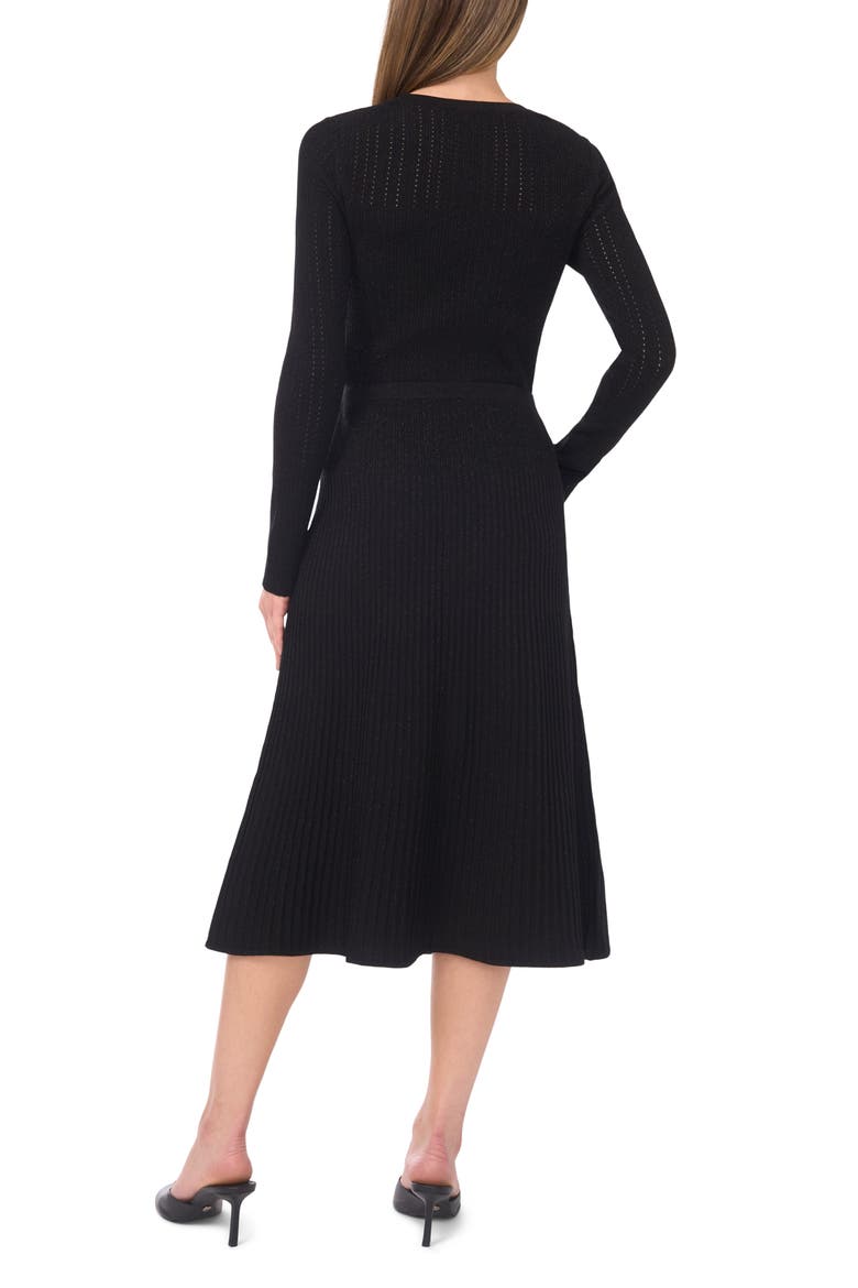 Rib Midi Skirt, Alternate, color, BLACK/ BRONZE