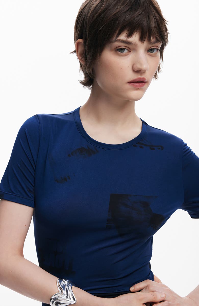 Desigual Short Sleeve Midi Dress, Alternate, color,