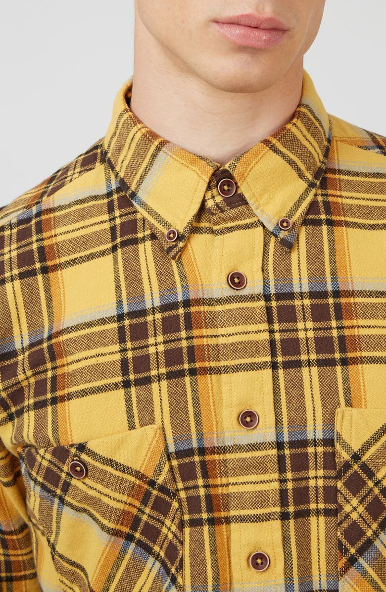 Ben Sherman Plaid Cotton Button-Down Shirt, Alternate, color, 