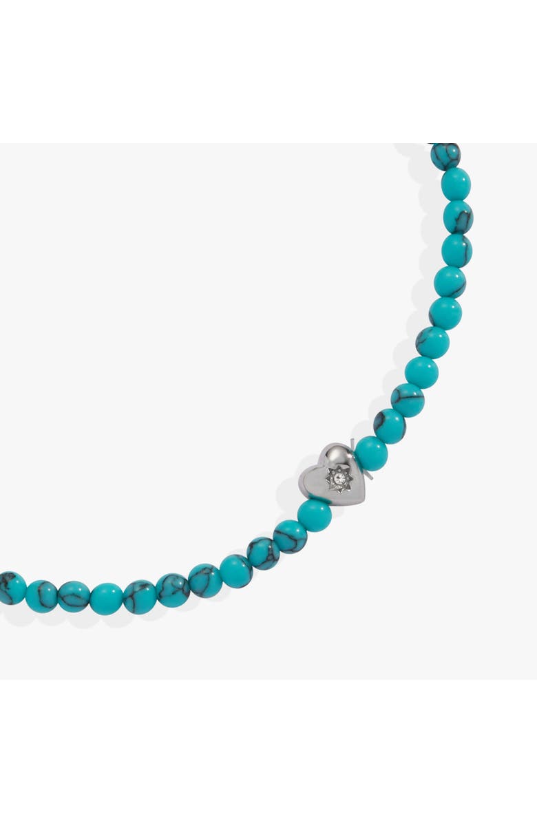 Alex and Ani Heart Turquoise Mini Stretch Bracelet, Alternate, color, Turquoise