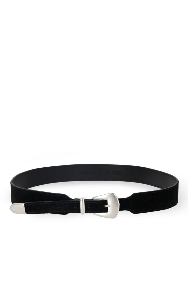 Fortela Phoenix Suede Leather Belt, Main, color, Black