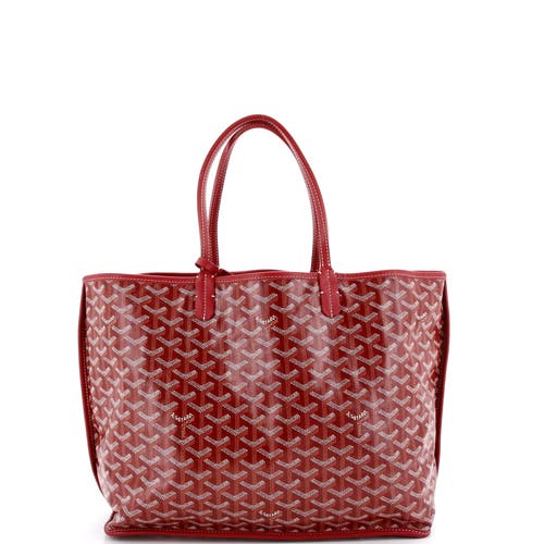 Pre-owned Goyard Goyard Anjou Reversible Tote Coated Canvas Pm In Red