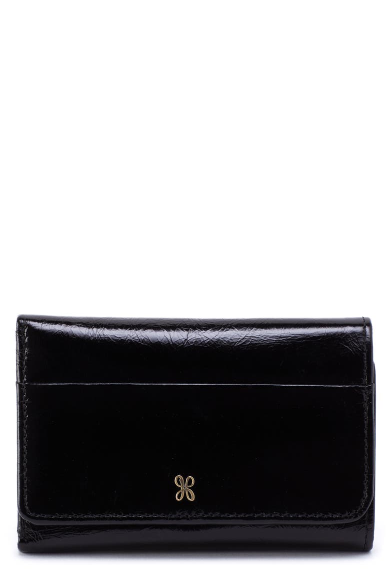 Jill Leather Trifold Wallet, Main, color, BLACK