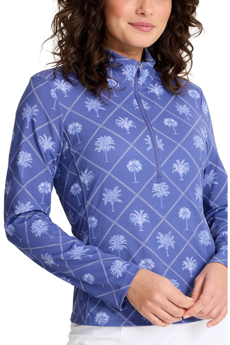 IslandZone® Abby Getaway Frong Quarter Zip Top, Alternate, color, SANIBEL BLUE