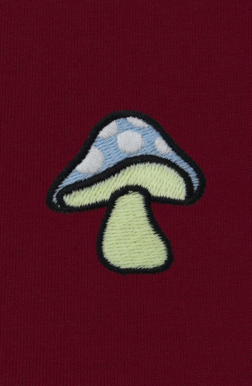 Dalix Mushroom Zip Hoodie In Maroon