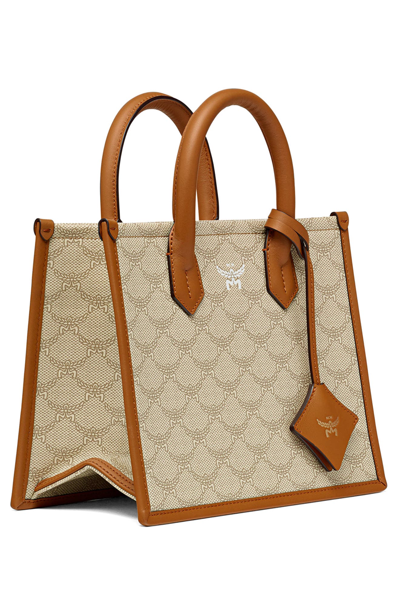 MCM Lauretos Coated Canvas Tote, Alternate, color, 