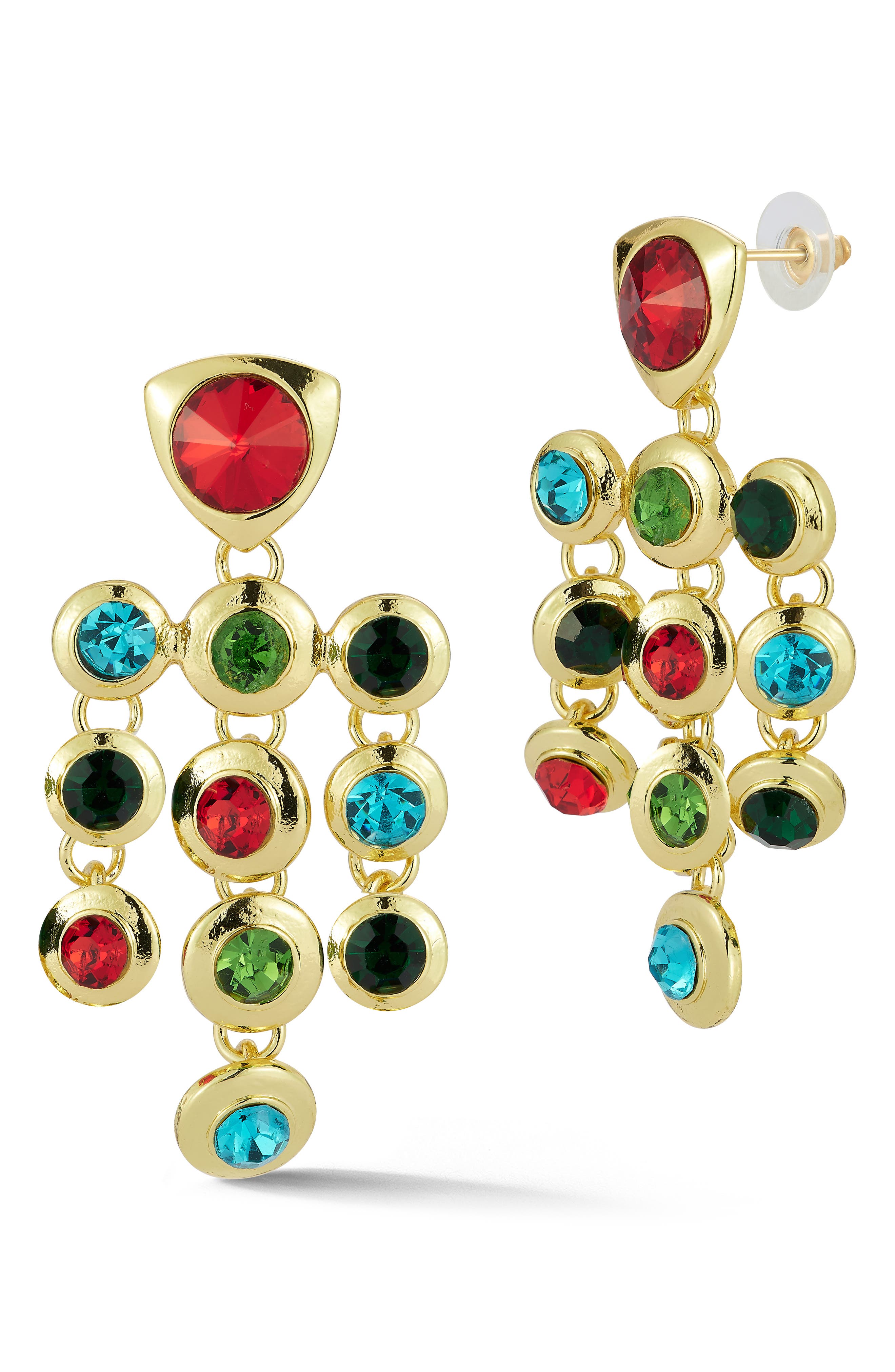 Cubic Zirconia Tiered Drop Earrings