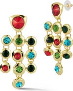 CHLOE AND MADISON Cubic Zirconia Tiered Drop Earrings