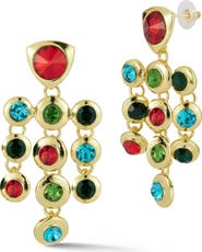 CHLOE AND MADISON Cubic Zirconia Tiered Drop Earrings