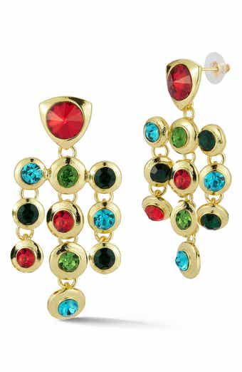 Cubic Zirconia Tiered Drop Earrings
