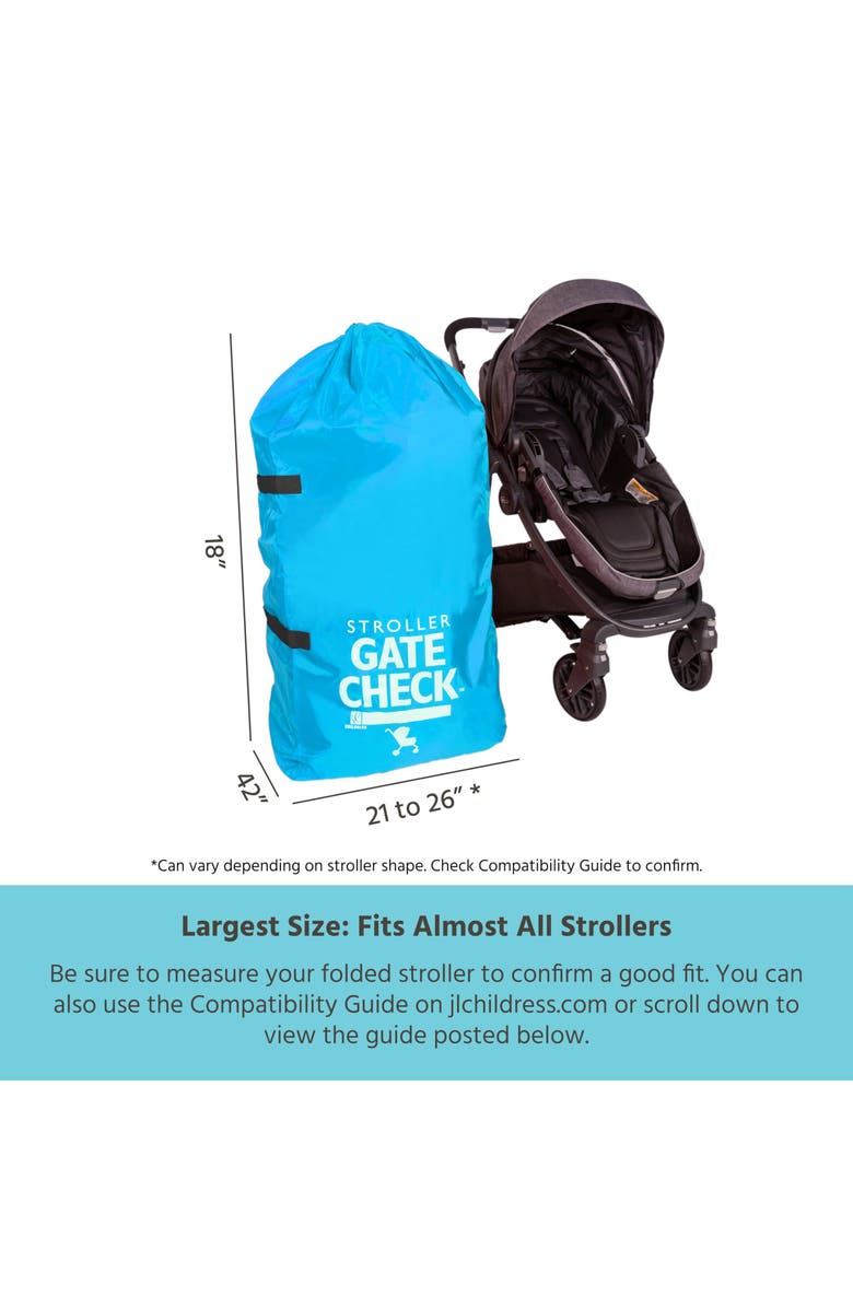 J.L Childress J.L. Childress Gate Check Bag for Single & Double Strollers, Neon Yellow, Height 46", Alternate, color, Neon Blue