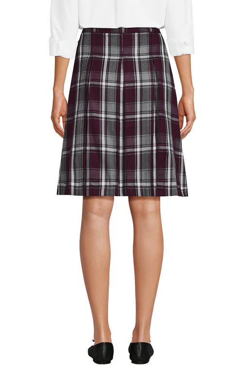 Lands' End School Uniform Young Plaid Box Pleat Skirt Top Of The Knee In Multi