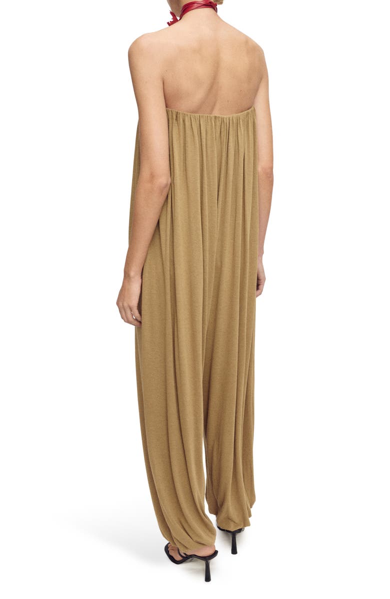 MANGO Puffed Strapless Jumpsuit, Alternate, color, 