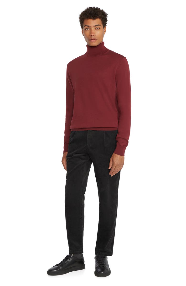 Jack Victor Wool, Silk & Cashmere Turtleneck Sweater, Alternate, color, Burgundy