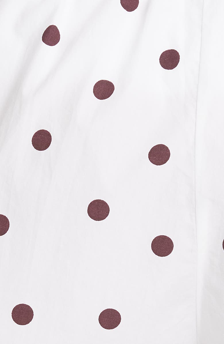 Ganni Polka Dot Print Cotton Poplin Shorts, Alternate, color, 