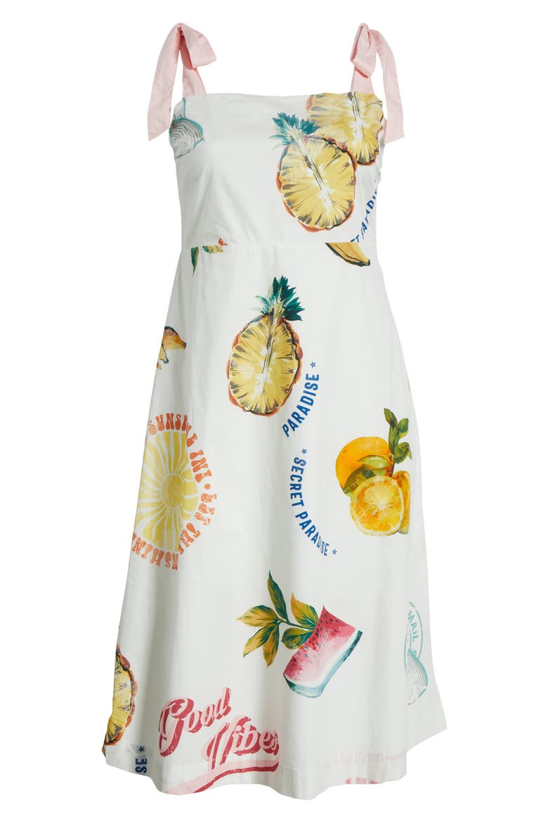 Zahra Island Print Sundress, Alternate, color, IVORY/ MULTI