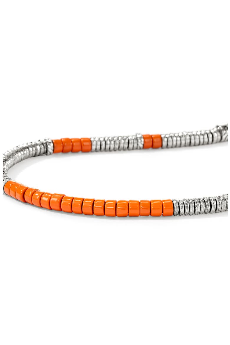 Heishi Bracelet, Alternate, color, SILVER/ ORANGE