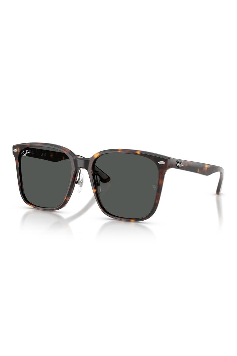 Slim Square 57mm Sunglasses, Alternate, color, HAVANA / DARK GREY