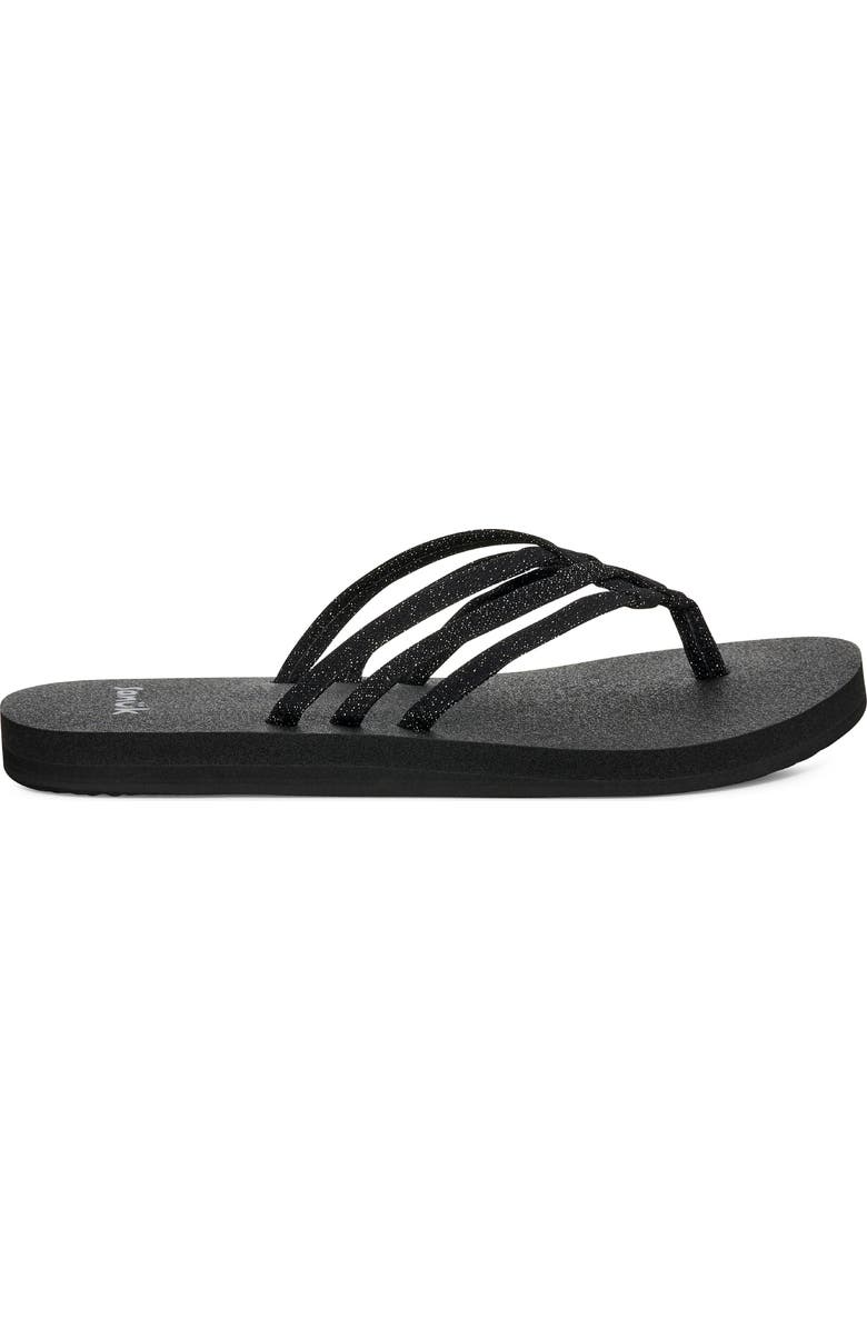 Sanuk Yoga Sandy II Flip Flop, Alternate, color, Black