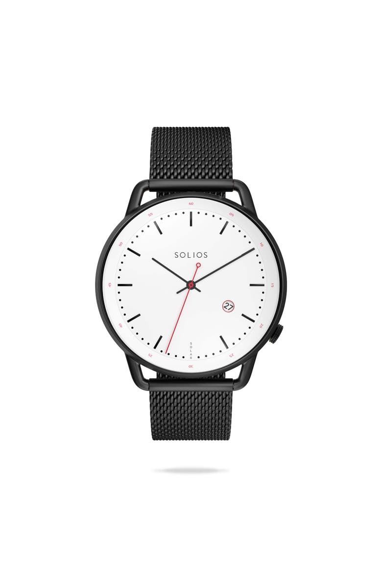 Solios Watches The Solar Curve | White Dial - Black Case, Main, color, 