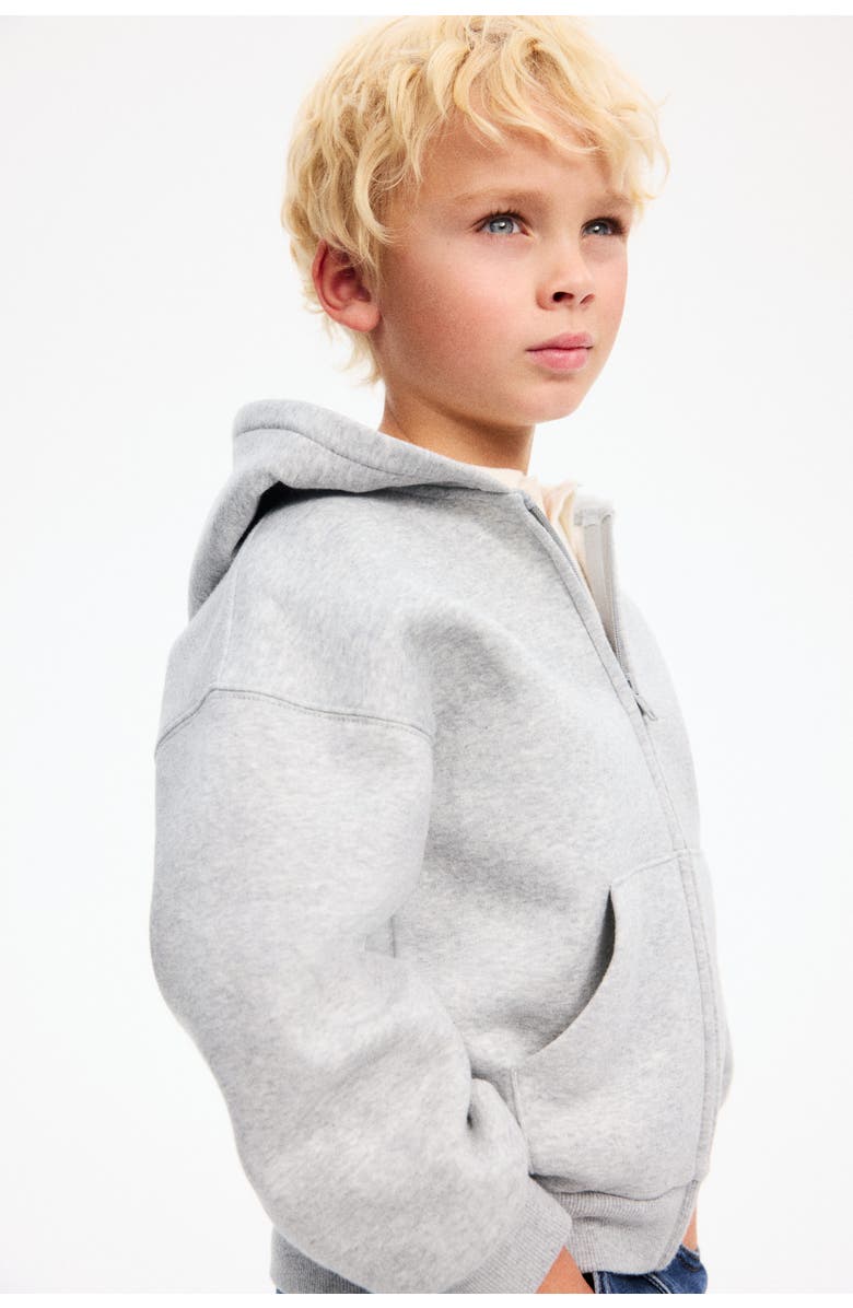 H&M Oversized hooded jacket, Main, color, Light Gray Melange