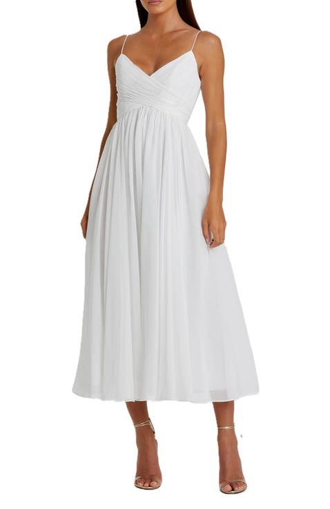 Faux Wrap Sleeveless Flowy Midi Dress