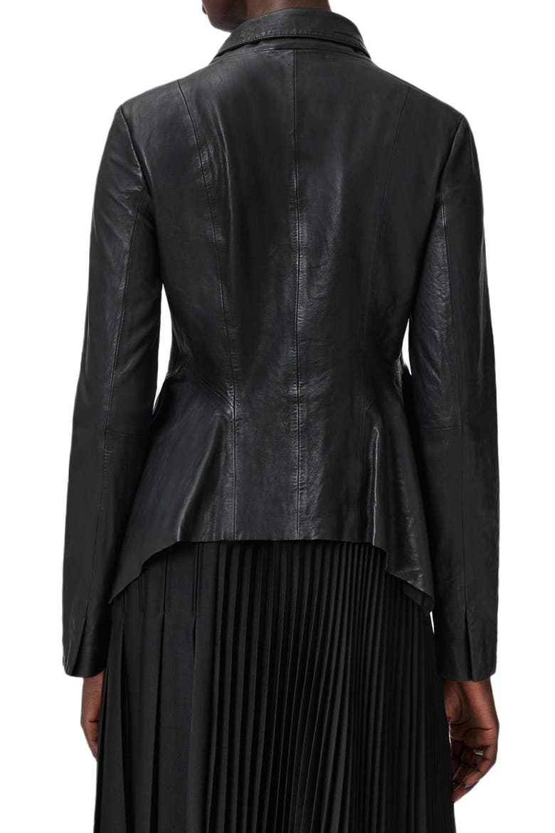 Grace Leather Biker Jacket, Alternate, color, BLACK