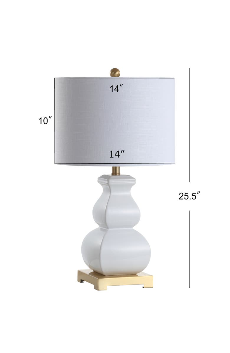 JONATHAN Y Vienna Ceramic LED Table Lamp, Alternate, color, White