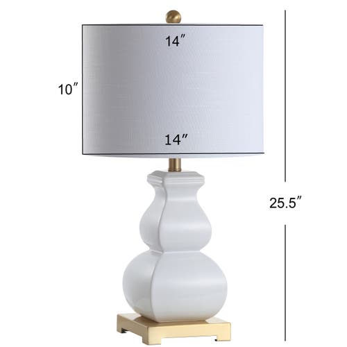 Jonathan Y Vienna Ceramic Led Table Lamp In White
