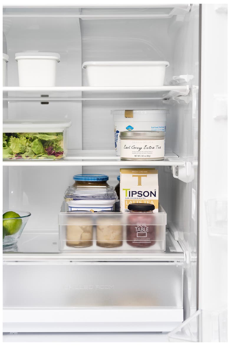 Wide Fridge Organizer Bin, Alternate, color, WHITE