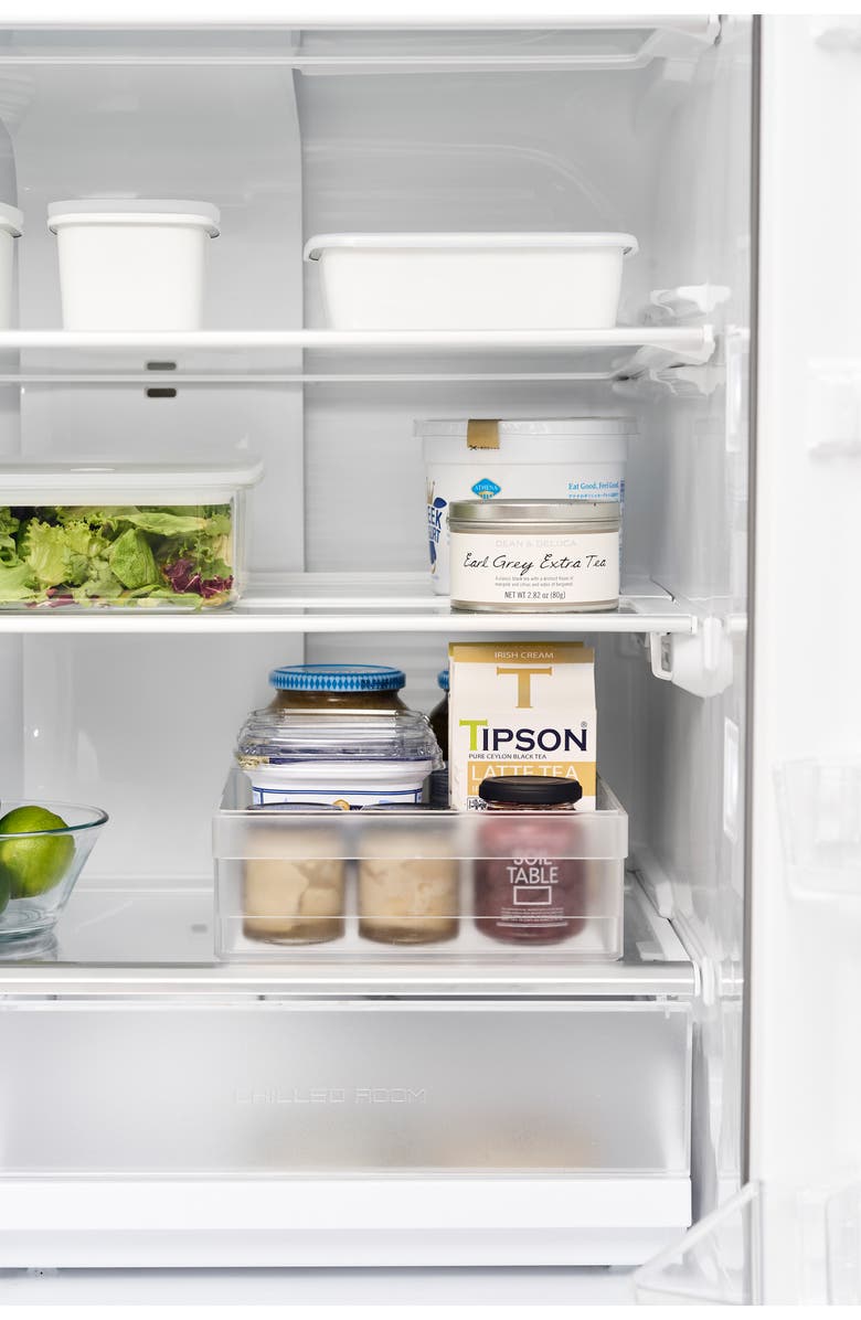 Yamazaki Wide Fridge Organizer Bin, Alternate, color, White