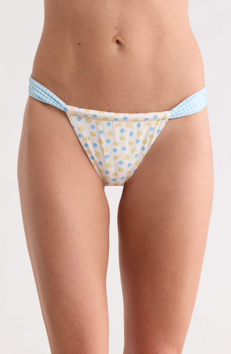 Dippin Daisys Tropics Bikini Bottoms, Main, color, Meadow/ Blue Gingham