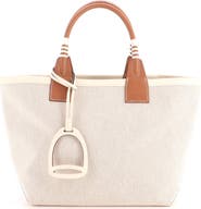 Pre-Owned Hermes Sac Steeple Tote Toile with Leather 25