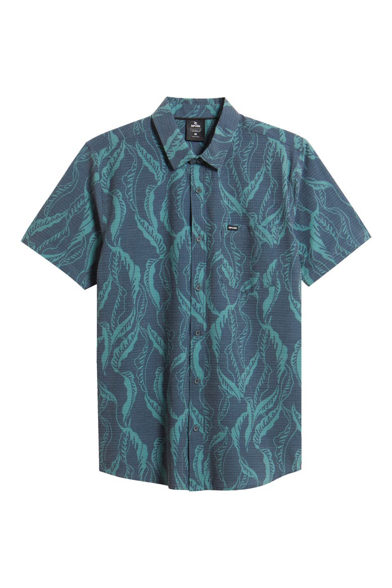 Sessions Aerotech Short Sleeve Performance Button-Up Shirt, Alternate, color, DARK NAVY