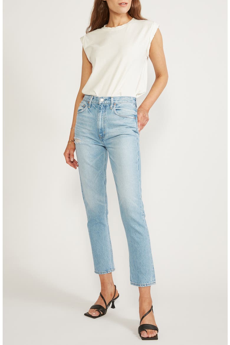 Finn Slim Straight Ankle Jeans, Alternate, color, FEATHER RIVER