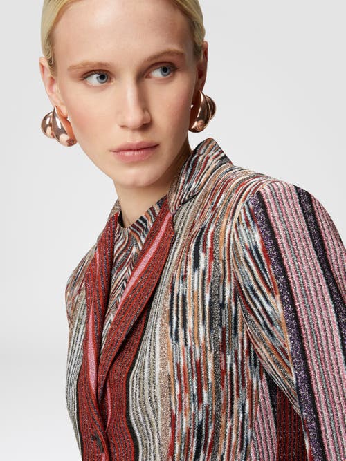 Missoni Langer Blazer Aus Gestreifter Lamé-viskose In Multicoloured