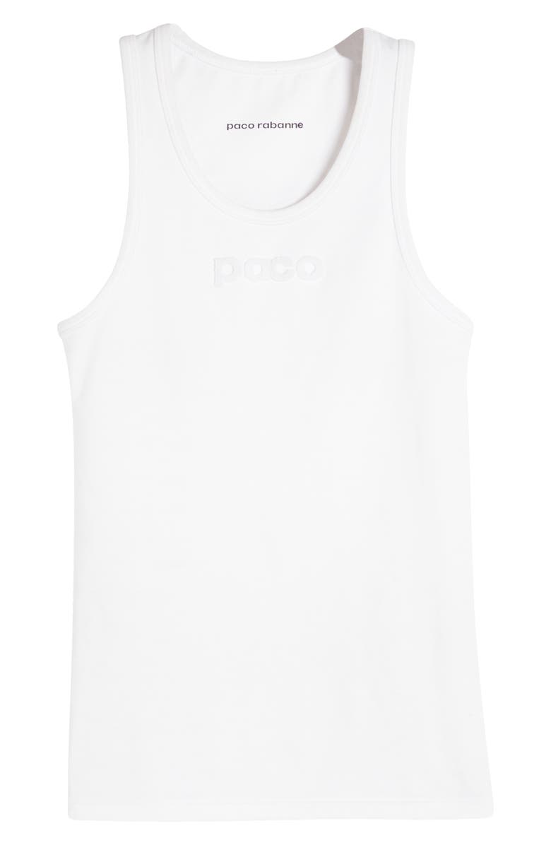 Rabanne Logo Jacquard Cotton Racerback Tank, Alternate, color,